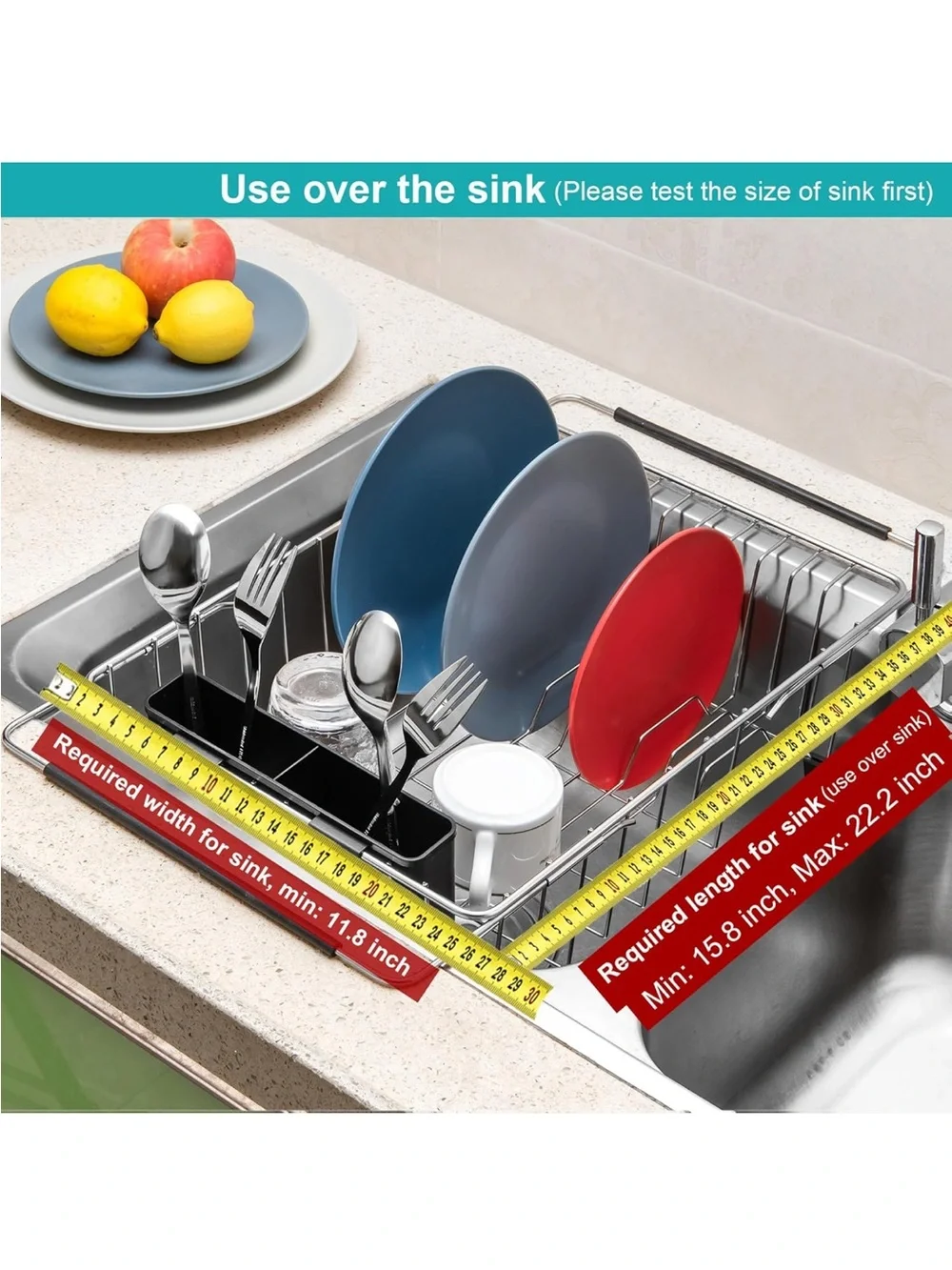 Expandable Multifunctional Dish Drying Rack, Over The Sink, In-Sink, On Counter